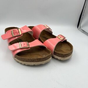 Birkenstock Sydney Sandals Women's 37 US 6.5 Slip On Buckle Slide Pink Patent